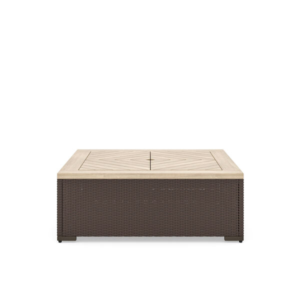 Palm Springs Rattan and Beige Outdoor Coffee Table, image 1