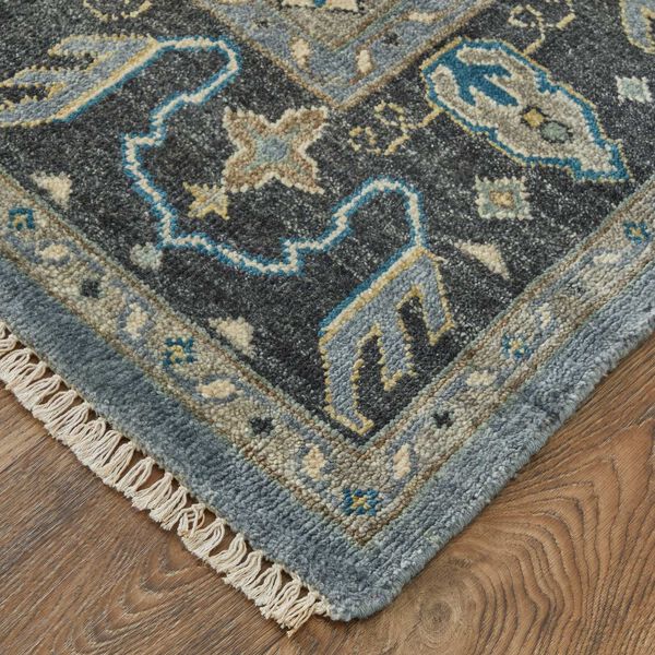 Ustad Global Diamond Blue Gray Taupe Rectangular 5 Ft. 6 In. x 8 Ft. 6 In. Area Rug, image 4