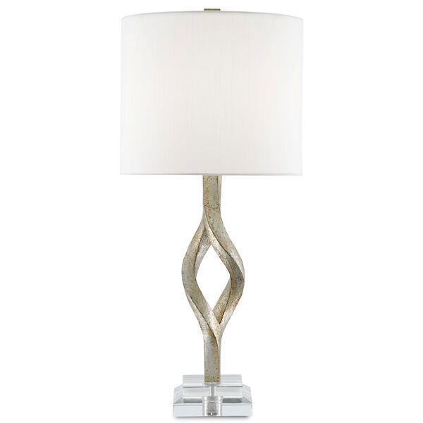 Elyx Chinois Silver Leaf and Clear One-Light Table Lamp, image 1