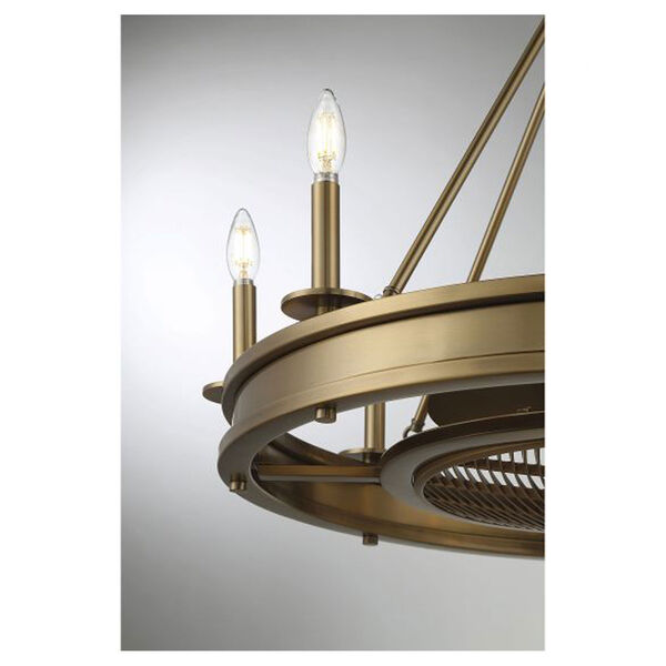 Lyon Warm Brass Eight-Light LED Fan D-lier, image 4