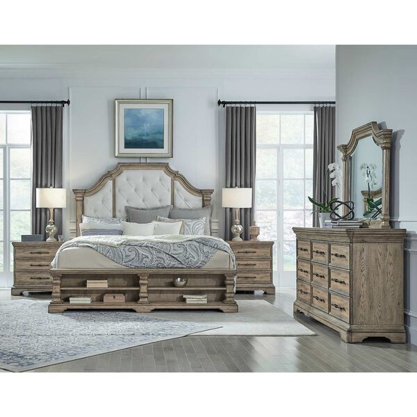 Garrison Cove Natural Upholstered Bed with Storage Footboard, image 3
