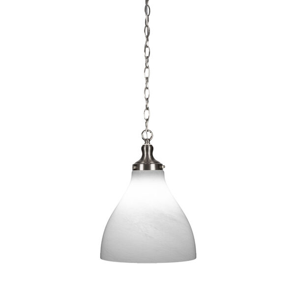 Juno Brushed Nickel One-Light 12-Inch Chain Hung Pendant, image 1