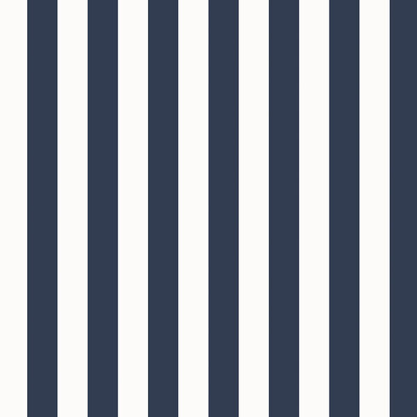Regency Stripe Navy and White Wallpaper - SAMPLE SWATCH ONLY, image 1