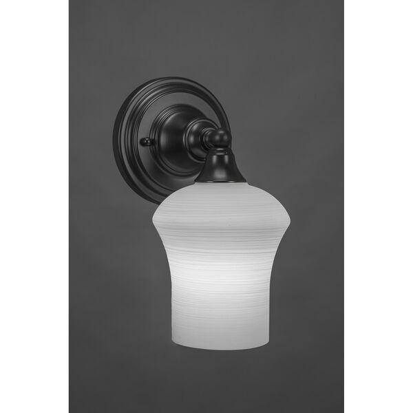 Any Matte Black Five-Inch One-Light Wall Sconce with Zilo White Linen, image 1
