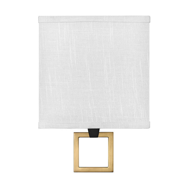 Link Black One-Light LED Wall Sconce with Off White Linen Shade, image 4
