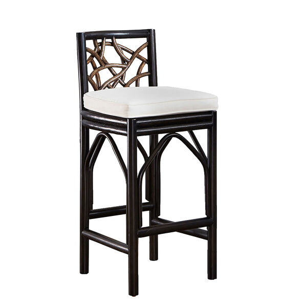 Trinidad Falling Fronds Indoor Barstool with Cushion, image 1