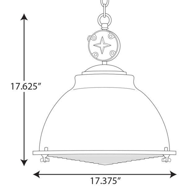 Medal Coastal Blue 17-Inch One-Light Pendant, image 3