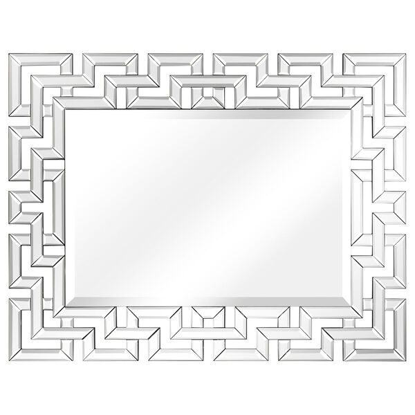 Clear 40 x 31-Inch Beveled Geometry Decorative Rectangle Wall Mirror, image 3