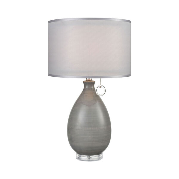 Clothilde Grey Glaze with Clear Acrylic 26-Inch One-Light Table Lamp, image 1