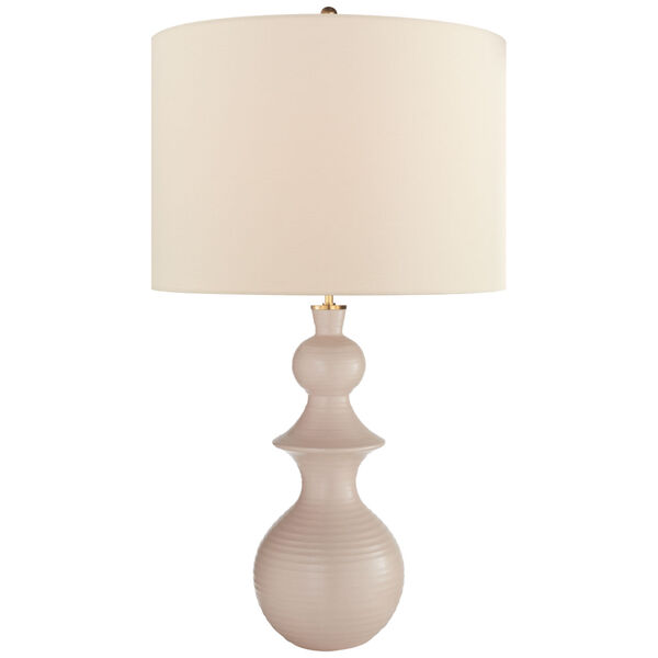 Saxon Large Table Lamp in Blush with Linen Shade by kate spade new york, image 1