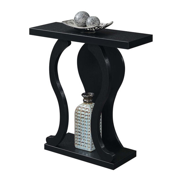 Newport Faux Black Marble and Weathered Gray Console Table, image 3