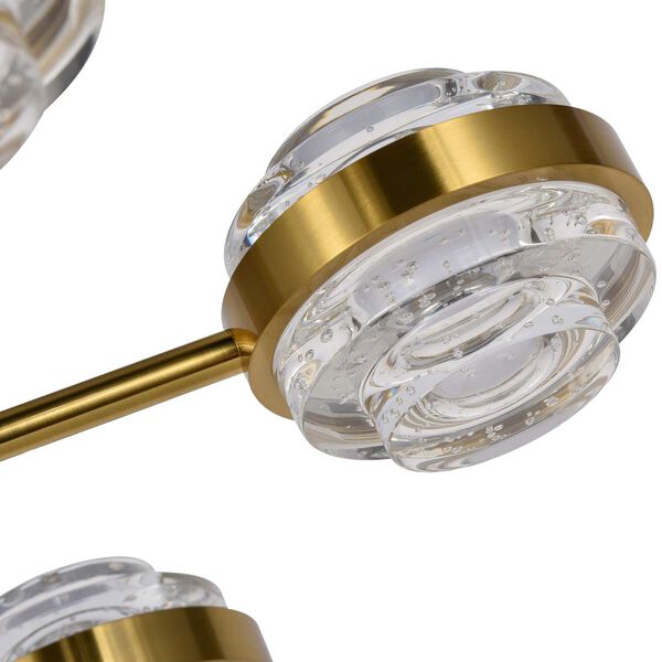 Milano Antique Brass Adjustable Six-Light Integrated LED Pendant, image 4