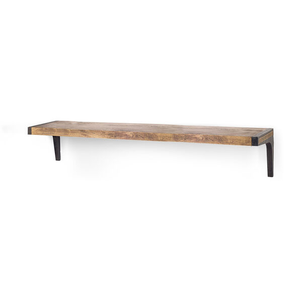 Dion I Brown Wooden Wall Shelf, image 1