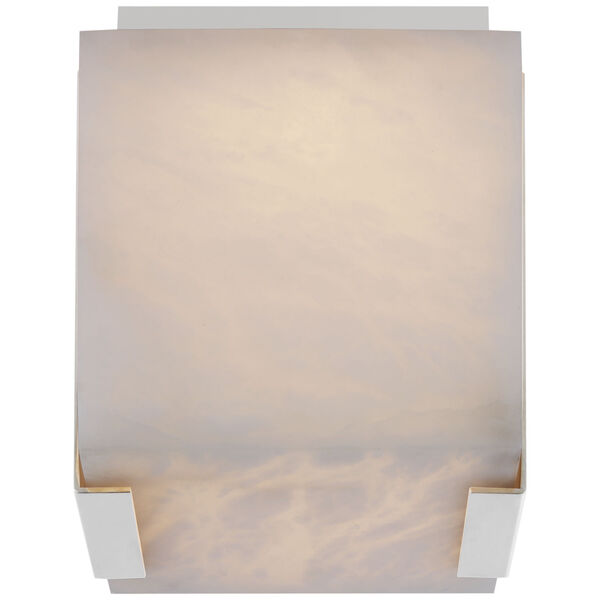 Covet Tall Clip Solitaire Flush Mount in Polished Nickel with Alabaster by Kelly Wearstler, image 1