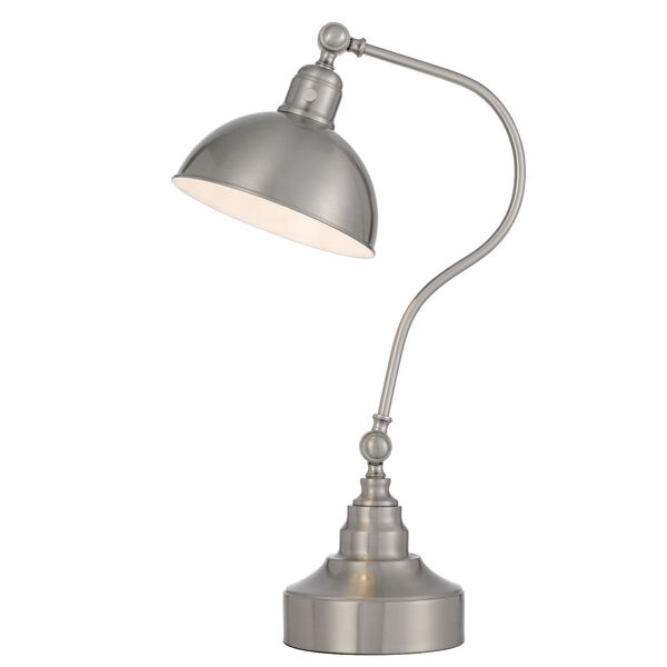 Industrial Brushed Steel One-Light Adjustable Desk Lamp, image 6