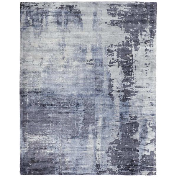Emory Luxury Glam Abstract Blue Gray Ivory Area Rug, image 1