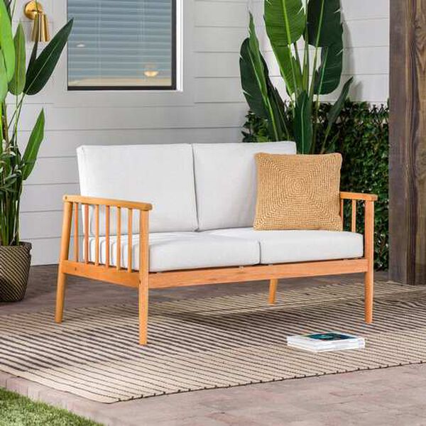 Circa Natural Outdoor Spindle Loveseat, image 1