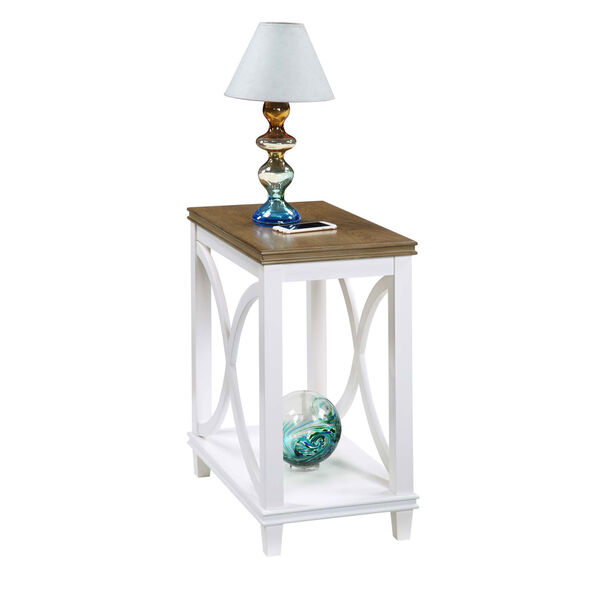 Florence Driftwood and White 25-Inch Chairside Table, image 2