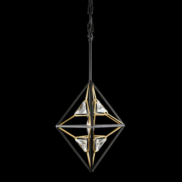 Marcia Matte Black and French Gold One-Light Pendant, image 6
