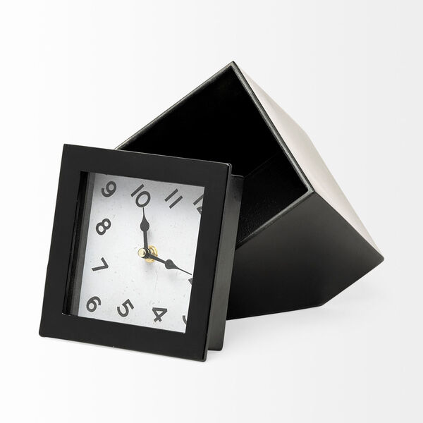 Ralph II Black Metal Cube Table Clock, image 5