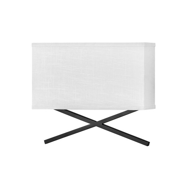 Axis Black Two-Light LED Wall Sconce with Off White Linen Shade, image 1