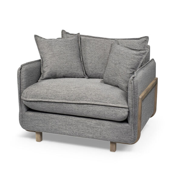 Roy II Castlerock Gray and Brown Upholstered Arm Chair, image 1