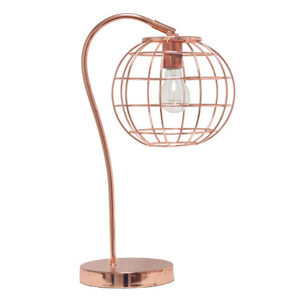 Wired Rose Gold One-Light Cage Table Lamp, image 1