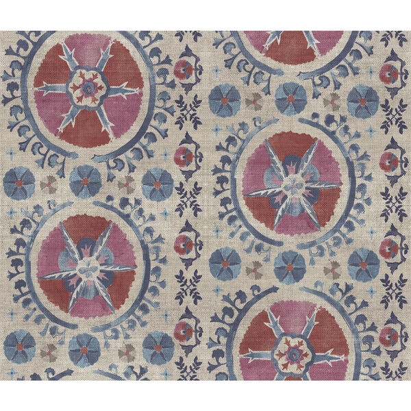 Lemieux et Cie Red and Blue 20.5 In. x 33 Ft. Fleurus Wallpaper, image 2