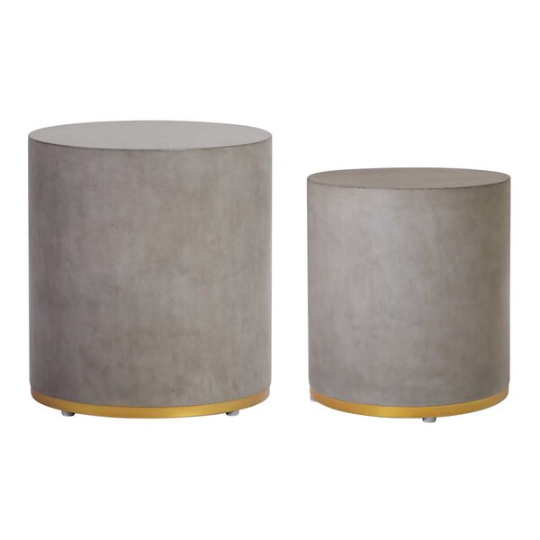 Perpetual Joy Slate Gray and Gold Ring Linea Ring Accent Table, Set of 2, image 1