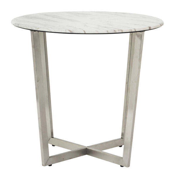 Llona White 24-Inch Round Side Table, image 1
