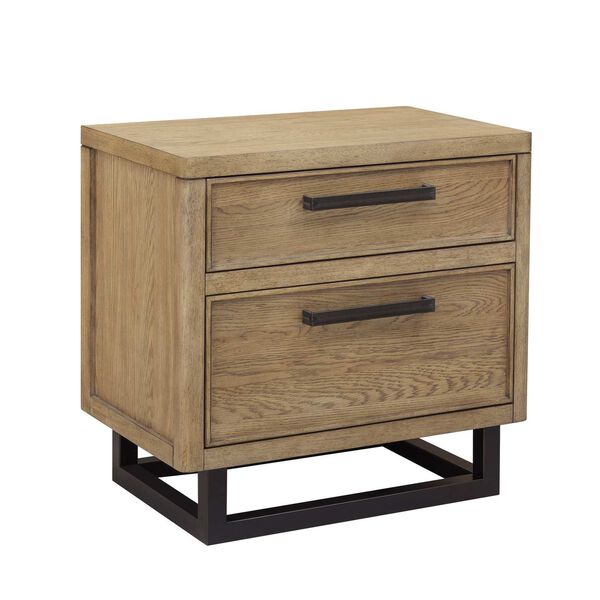Catalina Distressed Wood Two-Drawer Nightstand, image 5