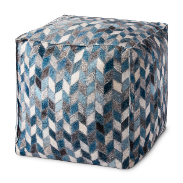 Multicolor 18-Inch x 18-Inch Polyester Pouf, image 1