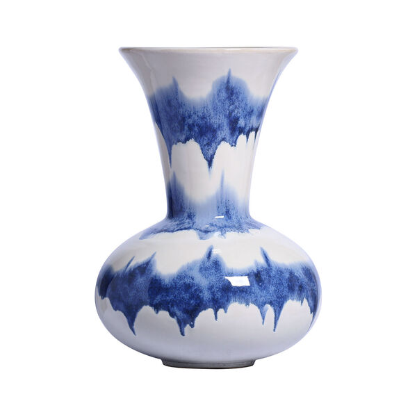 Andrea Ivory and Navy Blue Vase, image 1
