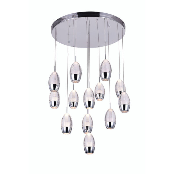 Perrier Chrome 13-Light 6-Inch Pendant with K9 Clear Crystal, image 1