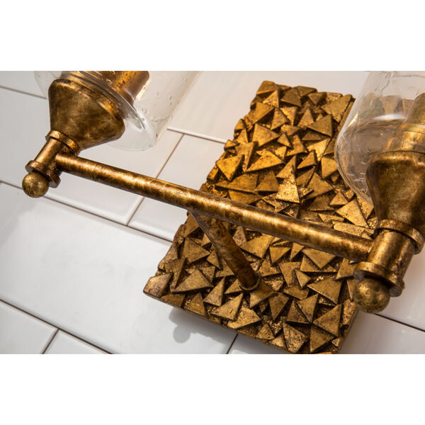 Mosaic Gold Leaf with Antique Two-Light Bath Vanity, image 3