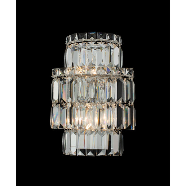 Livelli Polished Chrome Two-Light Wall Sconce with Firenze Crystal, image 2