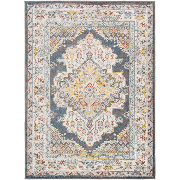 Ankara Bright Blue Rectangle 6 Ft. 7 In. x 9 Ft. Rugs, image 1