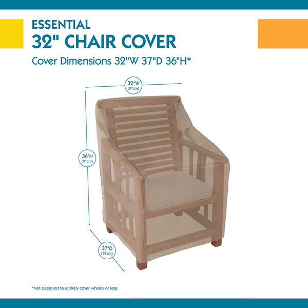 Essential Latte 32 In. Patio Chair Cover, image 3