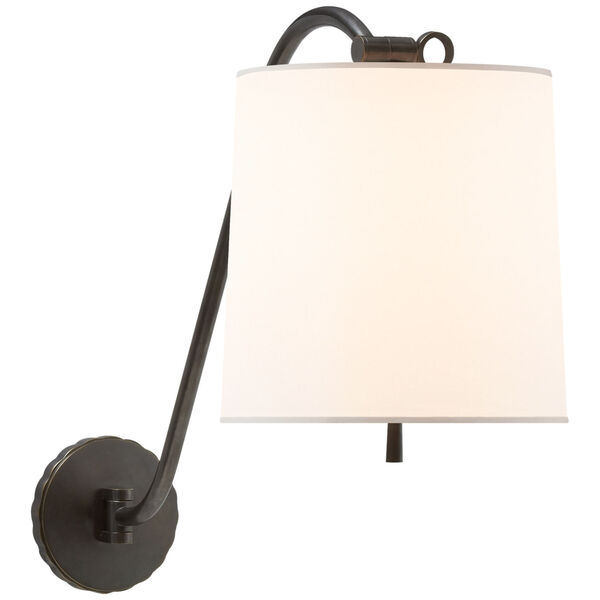 Understudy Sconce in Bronze and Silk Shade by Barbara Barry, image 1