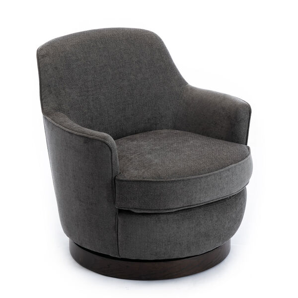 Reese Charcoal Wooden Base Swivel Chair, image 1