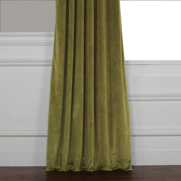 Green 120 x 50 In. Plush Velvet Curtain Single Panel, image 10