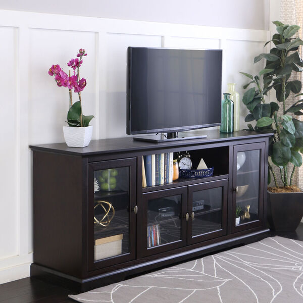 70-inch Highboy Style Wood TV Stand - Espresso, image 2