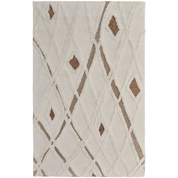Anica Ivory Taupe Brown Area Rug, image 1