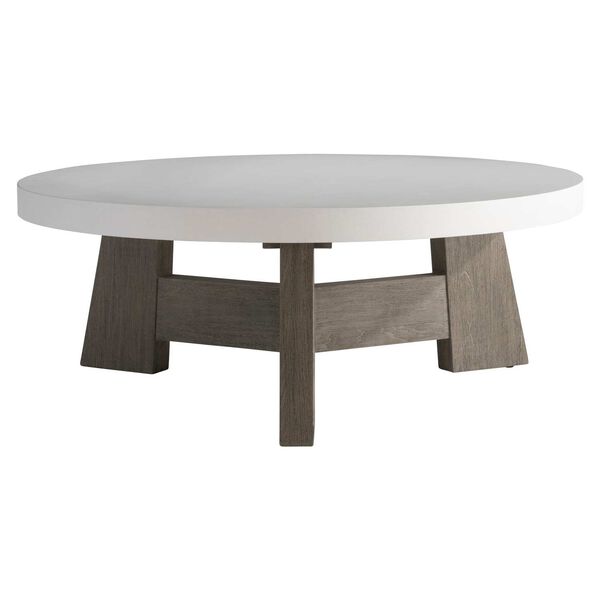 Rochelle White and Dark Brown Outdoor Cocktail Table, image 1