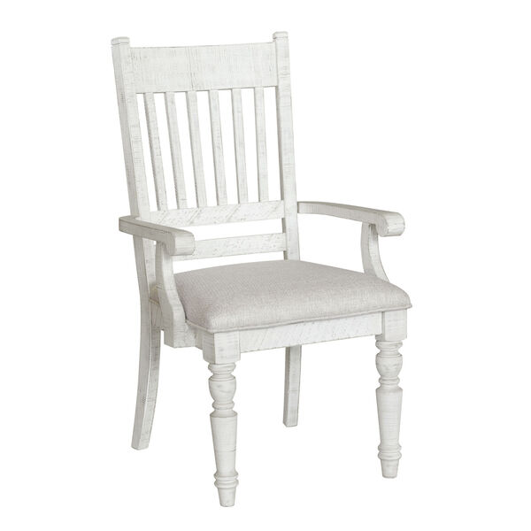 Valley Ridge Distressed White Dining Arm Chair, image 6