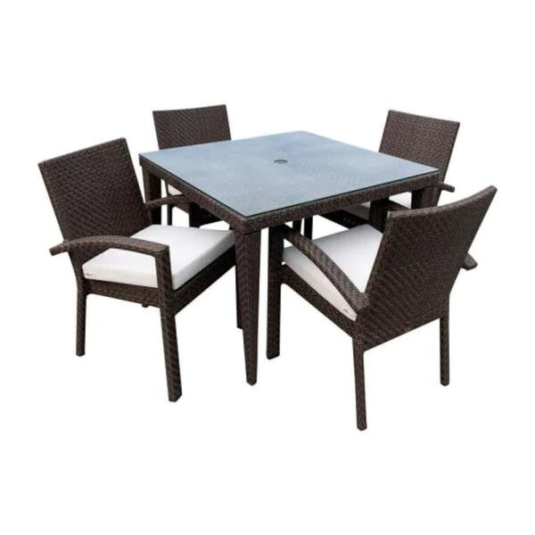 Soho Standard Five-Piece Square Dining Arm Chair Set with Cushions, image 1