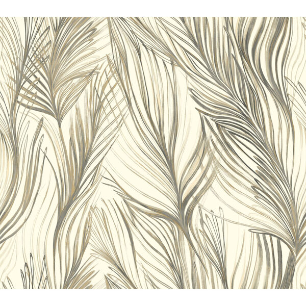 Candice Olson Botanical Dreams Dark Gray Peaceful Plume Wallpaper, image 2