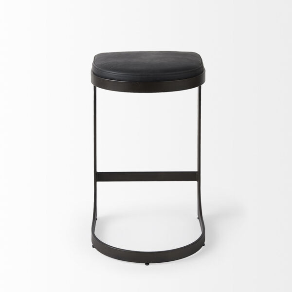 Tyson Black Leather Seat Counter Height Stool, image 4