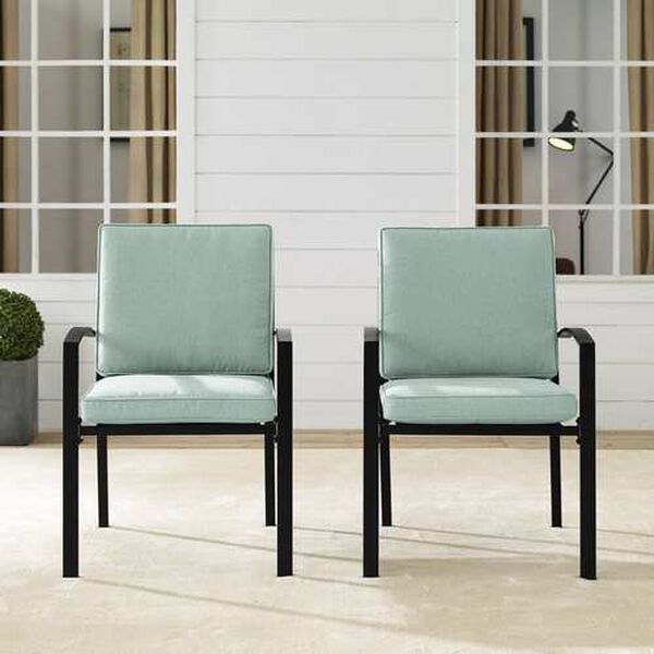 Kaplan Mist Oil Rubbed Bronze Outdoor Metal Dining Chair Set , Set of Two, image 1