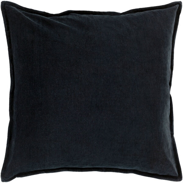 Cotton Velvet Black 22-Inch Pillow Cover, image 1